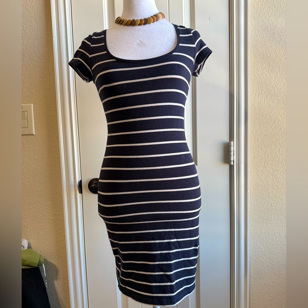 H&M basic striped bodycon dress